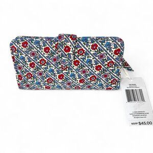 Vera Bradley Tab Wallet, Bias Mini Vines Ribbons, Premium Cotton, Snap Close NEW